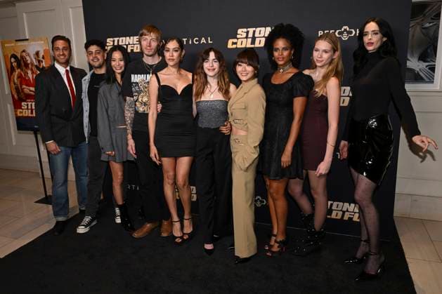 November 2, 2025, Beverly Hills, California, USA: (L-R) ADAM ELSHAR, JAMIE CHUNG, SPENSER GRANESE, MISHEL PRADA, KIERNAN SHIPKA, KAREN FUKUHARA, GABRIELLE MAIDEN, BLUESY BURKE, and KRYSTEN RITTER attend Stone Cold Fox Los Angeles Red Carpet Premiere. Beverly Hills USA - ZUMAb173 20251102_aap_b173_154 Copyright: xBillyxBennightx