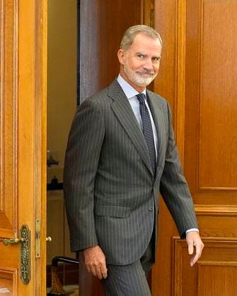 King Felipe VI of Spain receives in audience a delegation from the Federation of Jewish Communities of Spain (FCJE), headed by the Federation s president, David Obadia, and Rabbi Isaac Cohen, rabbi-dayan of the Federation. November 03, 2025. (2025110309)