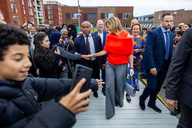 03-11-2025 Haarlem Queen Maxima, honorary chair of the MIND Us Foundation visited Leading Locals at the Haarlem College in Haarlem. Â  Copyright: xPPEx