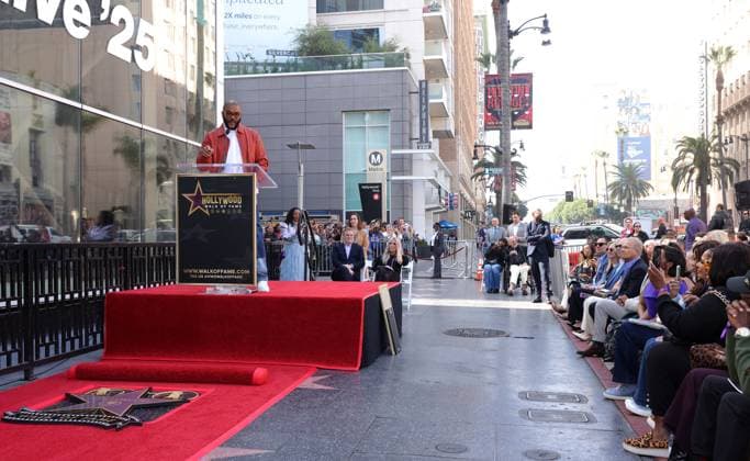 Tyler Perry attends an unveiling ceremony honoring Sherri Shepherd with the 2,827th star on the Hollywood Walk of Fame in Los Angeles on Monday, November 3, 2025.  LAP20251103846 GREGxGRUDT