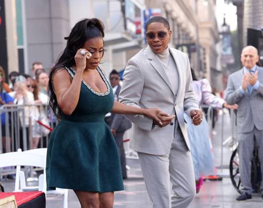 Niecy Nash and Jessica Betts attend an unveiling ceremony honoring Sherri Shepherd with the 2,827th star on the Hollywood Walk of Fame in Los Angeles on Monday, November 3, 2025.  LAP20251103870 GREGxGRUDT