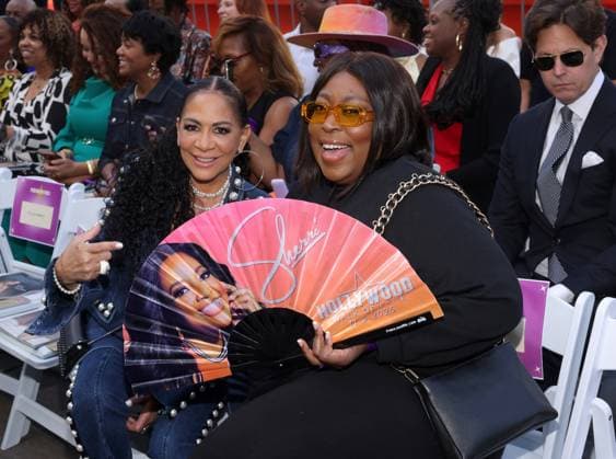 Sheila E and Loni Love attend an unveiling ceremony honoring Sherri Shepherd with the 2,827th star on the Hollywood Walk of Fame in Los Angeles on Monday, November 3, 2025.  LAP20251103800 GREGxGRUDT