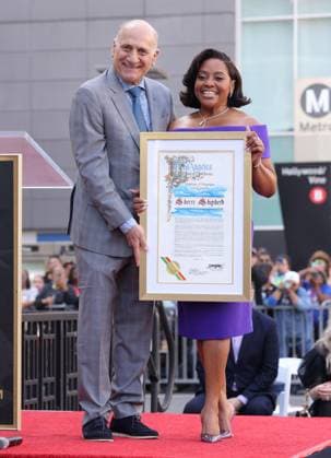 Steve Nissen and Sherri Shepherd attend an unveiling ceremony honoring Sherri Shepherd with the 2,827th star on the Hollywood Walk of Fame in Los Angeles on Monday, November 3, 2025.  LAP20251103836 GREGxGRUDT