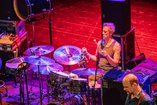 Swans live at Teatro Nuovo in Ferrara - 03 Nov 2025 Swans drummer Phil Puleo performs live at the Teatro Nuovo. The Swans concert is coming up this fall for Ferrara Sotto le Stelle. Ferrara Italy Copyright: xCarloxVerganix xSOPAxImagesx IMG_1026