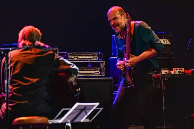 Swans live at Teatro Nuovo in Ferrara - 03 Nov 2025 Swans bassist Christopher Pravdica (R) and Michael Gira (L) perform live at the Teatro Nuovo. The Swans concert is coming up this fall for Ferrara Sotto le Stelle. Ferrara Italy Copyright: xCarloxVerganix xSOPAxImagesx IMG_1055