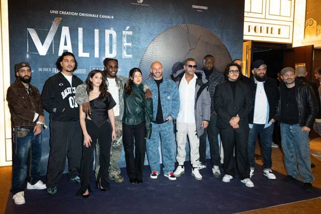 Valide Saison 3 Premiere Delil Ozhan, Alicia Hava, Yadley, Lucille Guillaume, Franck Gastambide, Adel Bencherif, Saidou Camara, Brahim Bouhlel, Jason Brokerss and Johann Dionnet attending the Valide Saison 3 Premiere at the Grand Rex cinema in Paris, France on November 03, 2025. Photo by Aurore Marechal ABACAPRESS.COM Paris France Copyright: xMarechalxAurore ABACAx