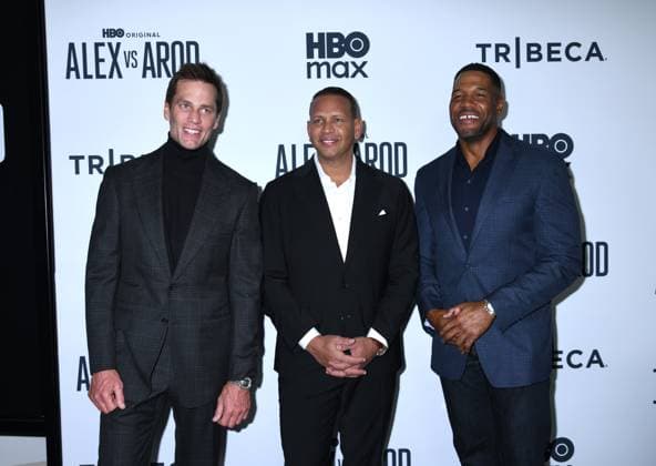 November 3, 2025, New York, Ny, United States: Tom Brady, Alex Rodriguez and Michael Strahan attend the New York Premiere Screening of Alex vs ARod . Held at the DGA Theater in New York. November 3, 2025. New York United States - ZUMAp281 20251103_zea_p281_021 Copyright: xPhotoxImagexPressx