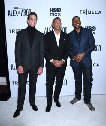 November 3, 2025, New York, Ny, United States: Tom Brady, Alex Rodriguez and Michael Strahan attend the New York Premiere Screening of Alex vs ARod . Held at the DGA Theater in New York. November 3, 2025. New York United States - ZUMAp281 20251103_zea_p281_027 Copyright: xPhotoxImagexPressx
