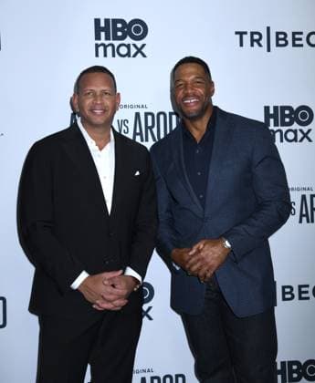 November 3, 2025, New York, Ny, United States: Alex Rodriguez and Michael Strahan attend the New York Premiere Screening of Alex vs ARod . Held at the DGA Theater in New York. November 3, 2025. New York United States - ZUMAp281 20251103_zea_p281_036 Copyright: xPhotoxImagexPressx