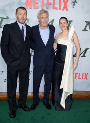 Train Dreams Premiere - Los Angeles, USA LOS ANGELES, USA. November 03, 2025: Joel Edgerton, Felicity Jones & Harrison Ford at the premiere for Train Dreams at Egyptian Theatre Los Angeles CA USA  Copyright: xPaulxSmith Featureflashx