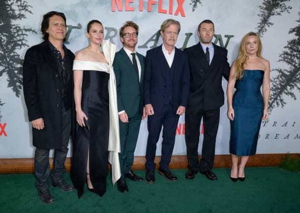 Train Dreams Premiere - Los Angeles, USA LOS ANGELES, USA. November 03, 2025: Clifton Collins Jr., Felicity Jones, Clint Bentley, William H. Macy, Joel Edgerton & Kerry Condon at the premiere for Train Dreams at Egyptian Theatre Los Angeles CA USA  Copyright: xPaulxSmith Featureflashx