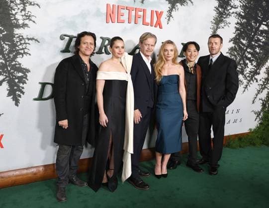 Premiere Of Netflix s Train Dreams HOLLYWOOD, LOS ANGELES, CALIFORNIA, USA - NOVEMBER 03: Clifton Collins Jr., Felicity Jones, William H. Macy, Kerry Condon, Alfred Hsing and Joel Edgerton arrive at the Premiere Of Netflix s Train Dreams held at The Egyptian Theatre Hollywood on November 3, 2025 in Hollywood, Los Angeles, California, United States., Credit:Juan Pablo Rico Avalon United States, California, Hollywood, The Egyptian Theatre Hollywood Copyright: xJuanxPabloxRicox xAvalonx 1050184882
