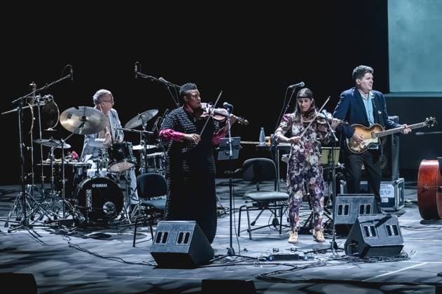 Music Concert - LAURIE ANDERSON - XÂ² TOUR 2025 Sexmob band during LAURIE ANDERSON - XÂ² TOUR 2025, Music Concert in ROME, Italy, November 03 2025 ROME AUDITORIUM PARCO DELLA MUSICA ENNIO MORRICONE ROMA Italy Copyright: xTommasoxNotarangelox xLiveMediax LPM_2121098