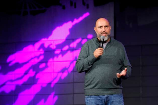 Cabaret artist Serdar Somuncu on stage as part of the podcast BOYGROUP Serdar Somuncu Bent Erik Scholz Live uncensored at the Volksbühne am Rudolfplatz Cologne, 03 11 2025 NRW Germany Copyright: xChristophxHardtx