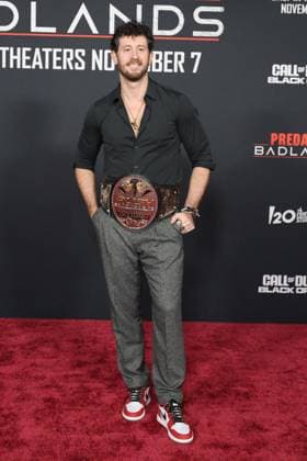 November 3, 2025, Los Angeles, California, USA: Brandon Davis at the World Premiere of 20th Century Studios Predator: Badlands at the TCL Chinese Theatre IMAX Los Angeles USA - ZUMAg107 20251103_zep_g107_005 Copyright: xNinaxPrommerx