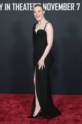 November 3, 2025, Los Angeles, California, USA: Elle Fanning at the World Premiere of 20th Century Studios Predator: Badlands at the TCL Chinese Theatre IMAX Los Angeles USA - ZUMAg107 20251103_zep_g107_030 Copyright: xNinaxPrommerx