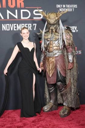 November 3, 2025, Los Angeles, California, USA: Elle Fanning at the World Premiere of 20th Century Studios Predator: Badlands at the TCL Chinese Theatre IMAX Los Angeles USA - ZUMAg107 20251103_zep_g107_037 Copyright: xNinaxPrommerx