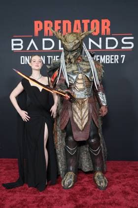 November 3, 2025, Los Angeles, California, USA: Elle Fanning at the World Premiere of 20th Century Studios Predator: Badlands at the TCL Chinese Theatre IMAX Los Angeles USA - ZUMAg107 20251103_zep_g107_039 Copyright: xNinaxPrommerx