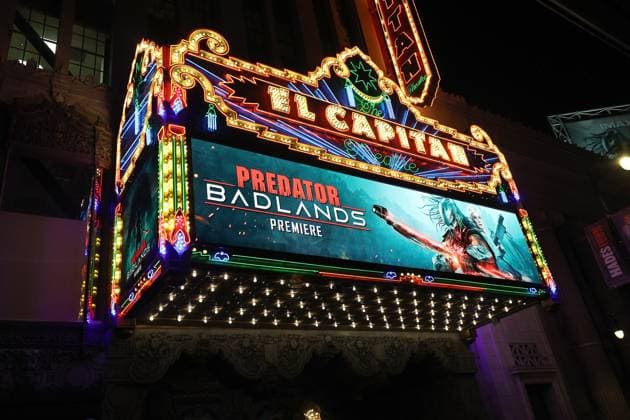 November 3, 2025, Los Angeles, California, USA: General Atmosphere at the World Premiere of 20th Century Studios Predator: Badlands at the TCL Chinese Theatre IMAX Los Angeles USA - ZUMAg107 20251103_zep_g107_058 Copyright: xNinaxPrommerx