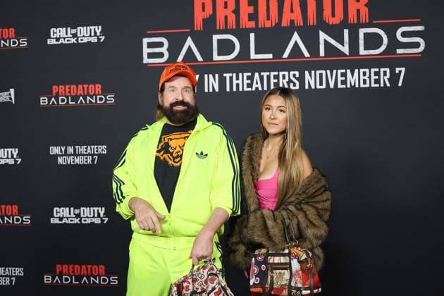 November 3, 2025, Los Angeles, California, USA: Peter Stormare, Kaiya Bella Luna Stormare, daughter at the World Premiere of 20th Century Studios Predator: Badlands at the TCL Chinese Theatre IMAX Los Angeles USA - ZUMAg107 20251103_zep_g107_120 Copyright: xNinaxPrommerx