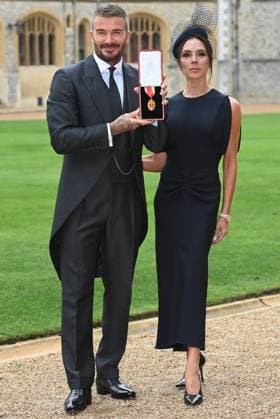 . 04 11 2025. Windsor, United Kingdom. Sir David Beckham and his wife Victoria with his knighthood after an Investiture at Windsor Castle, United Kingdom  xPoolx xi-Imagesx IIM-26349-0008