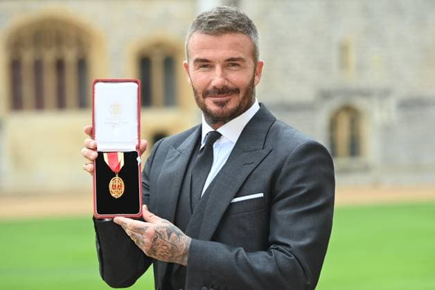 . 04 11 2025. Windsor, United Kingdom. Sir David Beckham with his knighthood after an Investiture at Windsor Castle, United Kingdom  xPoolx xi-Imagesx IIM-26349-0012