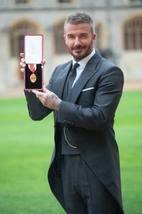 Investiture - Tuesday 4 November - Windsor Castle, London, UK Sir David Beckham poses for, Credit:Justin Ng Avalon UK, England, London, Windsor Castle  Copyright: xJustinxNgx xAvalonx 1050263614