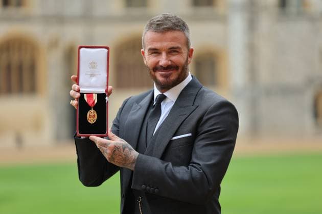 David Beckham Knighted at Windsor Castle. David Beckham is knighted at Windsor Castle., Credit:Richard Pohle Avalon  Copyright: xRichardxPohlex xAvalonx 1050270246
