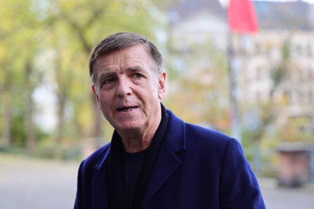 Presentation of the State Prize of the State of North Rhine-Westphalia to Andreas Gursky State Prize winner photographer Andreas Gursky on arrival Düsseldorf K21 Ständehaus NRW Germany