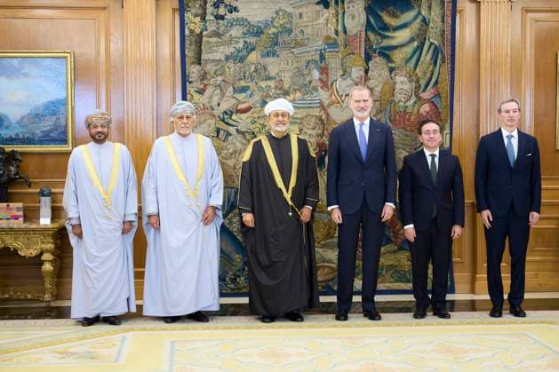 04-11-2025 Oman King Felipe during a meeting with the Sultan of Oman, Haitham Bin Tariq, at Zarzuela palace in Madrid. No Spain Â  Copyright: xPPEx