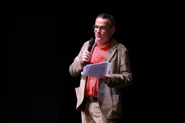 November 4, 2025, Cottbus, Brandenburg, Germany: Festival Director BERND BUDER speaks during the opening ceremony of the 35th FilmFestival Cottbus (FFC) at the Staatstheater Cottbus, one of the leading events dedicated to Eastern European cinema. The 2025 edition runs from November 4 to 9, presenting around 140 films from more than 40 countries. Held in Cottbus, a bilingual German-Sorbian city near the Polish border, the festival brings together filmmakers, industry representatives, and audiences to celebrate cultural diversity and promote Central and Eastern European cinema. Cottbus Germany - ZUMAf146 20251104_zip_f146_002 Copyright: xRouzbehxFouladix