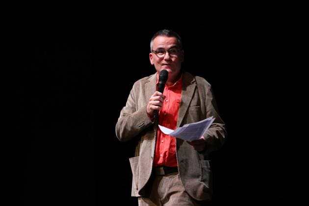 November 4, 2025, Cottbus, Brandenburg, Germany: Festival Director BERND BUDER speaks during the opening ceremony of the 35th FilmFestival Cottbus (FFC) at the Staatstheater Cottbus, one of the leading events dedicated to Eastern European cinema. The 2025 edition runs from November 4 to 9, presenting around 140 films from more than 40 countries. Held in Cottbus, a bilingual German-Sorbian city near the Polish border, the festival brings together filmmakers, industry representatives, and audiences to celebrate cultural diversity and promote Central and Eastern European cinema. Cottbus Germany - ZUMAf146 20251104_zip_f146_019 Copyright: xRouzbehxFouladix
