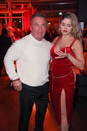 Peter Klein with girlfriend Yvonne Woelke at the premiere of the new ProSieben show Die Abrechnung Der Promi Showdown at Festsaal Kreuzberg in Berlin on 04 11 2025