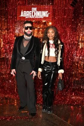 Harald Gloeoeckler and Samira Diasso at the premiere event for the launch of the reality format Die Abrechnung Der Promi Showdown from November 6, 2025 on ProSieben and Joyn at Festsaal Kreuzberg on November 4, 2025 in Berlin Die Abrechnung Premiere event for the new Pro7 reality show in Berlin