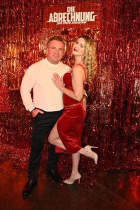 Peter Klein and Yvonne Woelke at the premiere event for the launch of the reality format Die Abrechnung Der Promi Showdown from November 6, 2025 on ProSieben and Joyn in the Festsaal Kreuzberg on November 4, 2025 in Berlin Die Abrechnung Premiere event for the new Pro7 reality show in Berlin