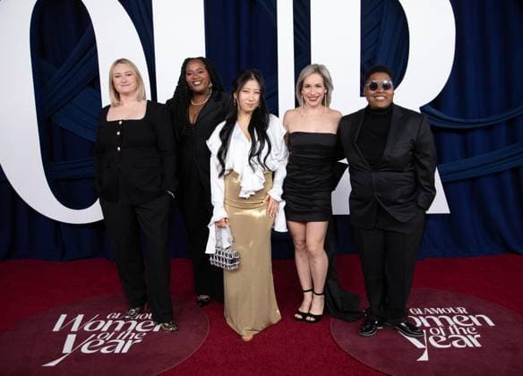 Aisha Dee (2nd R) arrives on the red carpet for the Glamour Women of the Year Awards on Tuesday, November 4, 2025 at The Plaza Hotel in New York City.  NYP20251104522 SERENAxXUxNING