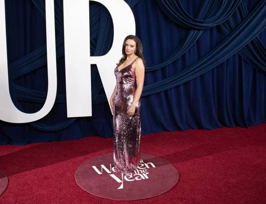 Isabella Briggs arrives on the red carpet for the Glamour Women of the Year Awards on Tuesday, November 4, 2025 at The Plaza Hotel in New York City.  NYP20251104524 SERENAxXUxNING