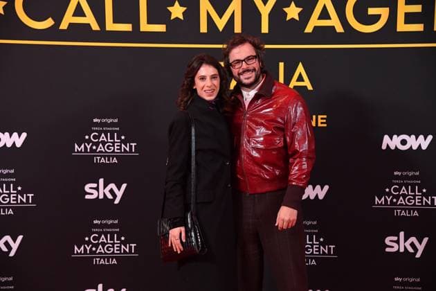 Rome, Italy: Rome, Cinema The Space Moderno Premiere of the Sky Series Call My Agent - Italy , In the photo: Guglielmo Scilla Emanuela Capello Rome Italy  - ZUMAp169 20251104_zea_p169_1538 Copyright: xVincenzoxLandix