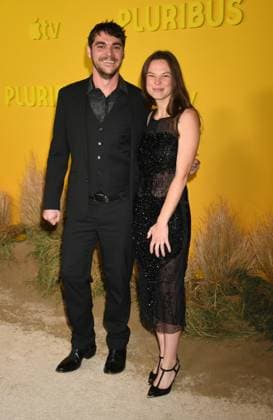 LOS ANGELES, CALIFORNIA - NOVEMBER 04:RJ Mitte and Kennedy Suarez at the Apple TV world premiere of Pluribus at DGA Theater Complex on November 04, 2025 in Los Angeles, California Copyright: xJeffreyxMayerx xMediaPunchx