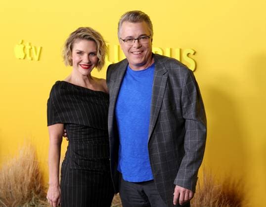Rhea Seehorn and Vince Gilligan attend the world premiere of the Apple TV series Pluribus at the DGA Theater on Tuesday, November 4, 2025. Pluribus will make its global debut on Apple TV with its first two episodes on Friday, November 7, 2025, followed by new episodes every Friday through December 26. Storyline: The most miserable person on Earth must save the world from happiness.  LAP20251104819 GREGxGRUDT