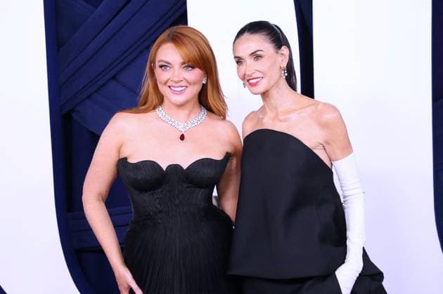 Glamour Women of the Year Award - NYC Samantha Barry and Demi Moore attend the 2025 Glamour Women of the Year Awards at the Plaza Hotel in New York, NY on November 4, 2025. Photo by Charles Guerin ABACAPRESS.COM New York city NY United States  Copyright: xGuerinxCharles ABACAx