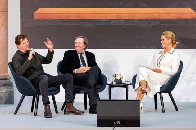 Campino, Günter Netzer and Judith Rakers at the presentation of the State Prize of North Rhine-Westphalia 2025 to photographer Andreas Gursky at K21 Düsseldorf, 04 11 2025 Foto:xO.xLangelx xFuturexImagex staatspreis_5137