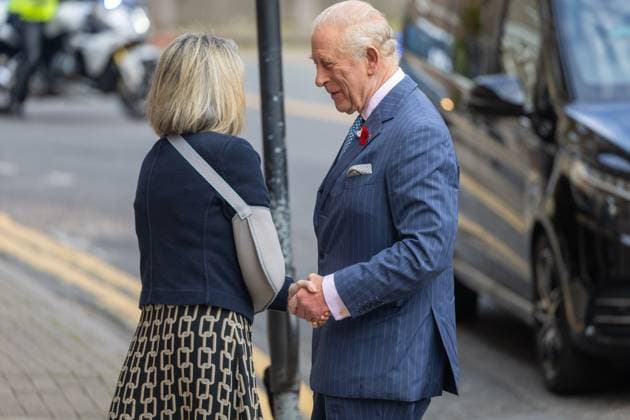 King Charles III visits veteran health care center in London LONDON, UNITED KINGDOM - NOVEMBER 5:&nbsp; King Charles III arrives at Chatfield Health Care in London, United Kingdom on November 5, 2025. King Charles’s visit to Chatfield. a center offering specialist health care to veterans, came ahead of Armistice Day anniversary. Ilyas Tayfun Salci Anadolu London United Kingdom. Editorial use only. Please get in touch for any other usage.  Copyright: x2025xAnadoluxIlyasxTayfunxSalcix