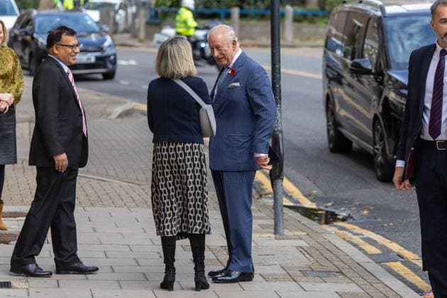 King Charles III visits veteran health care center in London LONDON, UNITED KINGDOM - NOVEMBER 5:&nbsp; King Charles III arrives at Chatfield Health Care in London, United Kingdom on November 5, 2025. King Charles’s visit to Chatfield. a center offering specialist health care to veterans, came ahead of Armistice Day anniversary. Ilyas Tayfun Salci Anadolu London United Kingdom. Editorial use only. Please get in touch for any other usage.  Copyright: x2025xAnadoluxIlyasxTayfunxSalcix