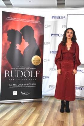 Musical actress Katia Bischoff Munich 05 11 2025 Press Club Munich Presentation Musical at the Festspielhaus Neuschwanstein German premiere of RUDOLF Der letzte Kuss Fuessen Photo Munich