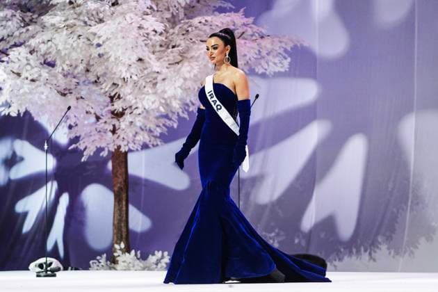 Miss Universe 2025 In Bangkok. Miss Iraq Hanin Al Qoreishy presents on stage during the official Miss Universe 2025 welcome event in Bangkok, Thailand, on November 5, 2025. Women representing 120 nations compete in the 74th edition of the Miss Universe pageant, which takes place in Thailand. Bangkok Thailand  Copyright: xAnusakxLaowilasx originalFilename: laowilas-notitle251105_npMHi.jpg