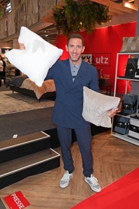 Marcel Remus at the presentation of the Marcel Remus bedding collection Bedtime Stories in the premium furniture and furnishing store XXXLutz in Nuremberg on 05 11 2025