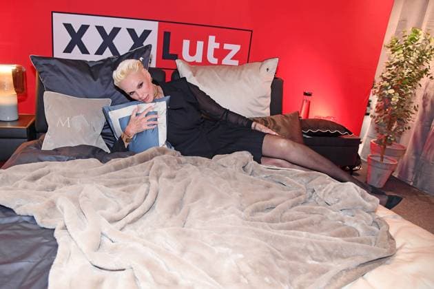 Brigitte Nielsen at the presentation of the Marcel Remus bedding collection Bedtime Stories at the premium furniture and furnishing store XXXLutz in Nuremberg on 05 11 2025