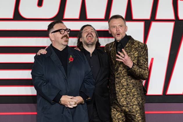 The Running Man UK Premiere in London LONDON, UNITED KINGDOM - NOVEMBER 05: Nick Frost, Edgar Wright and Simon Pegg attend the UK premiere of The Running Man at The Odeon Luxe, Leicester Square in London, United Kingdom on November 05, 2025. Wiktor Szymanowicz Anadolu London United Kingdom. Editorial use only. Please get in touch for any other usage.  Copyright: x2025xAnadoluxWiktorxSzymanowiczx