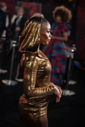 The Running Man UK Premiere in London - 05 Nov 2025 Oluniké Adeliyi attends The Running Man UK Premiere at Odeon Luxe Leicester Square. London United Kingdom Copyright: xLoredanaxSangiulianox xSOPAxImagesx LSangiuliano-0468